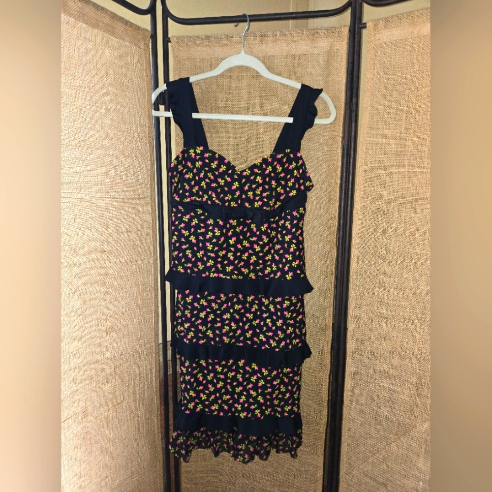 NWOT Women's Betsy Johnson Floral Ruffle Swim Dress Size M-L